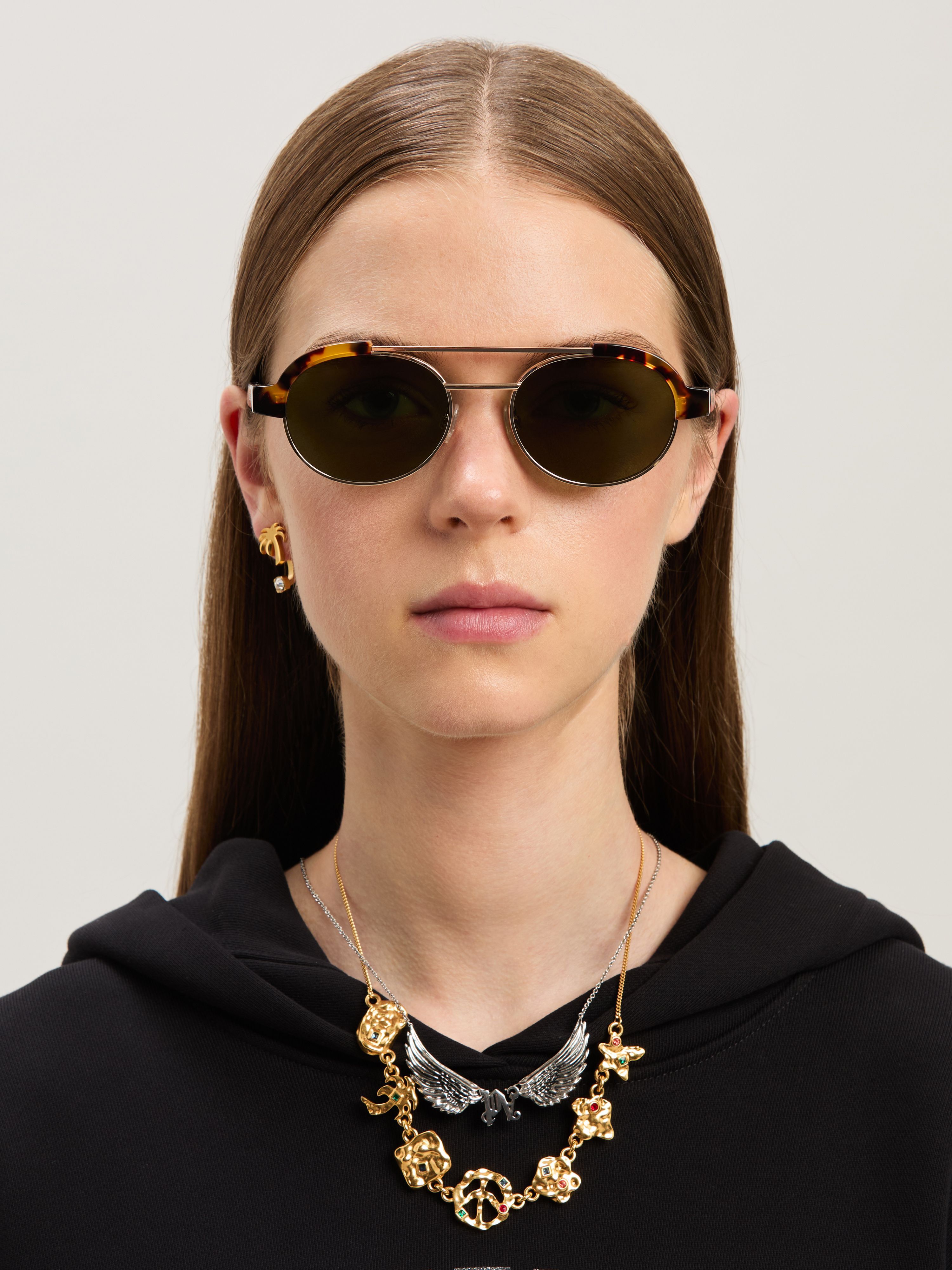 PALM ANGELS  Artesia sunglasses HAVANA GREEN PERI10CS25PLA001