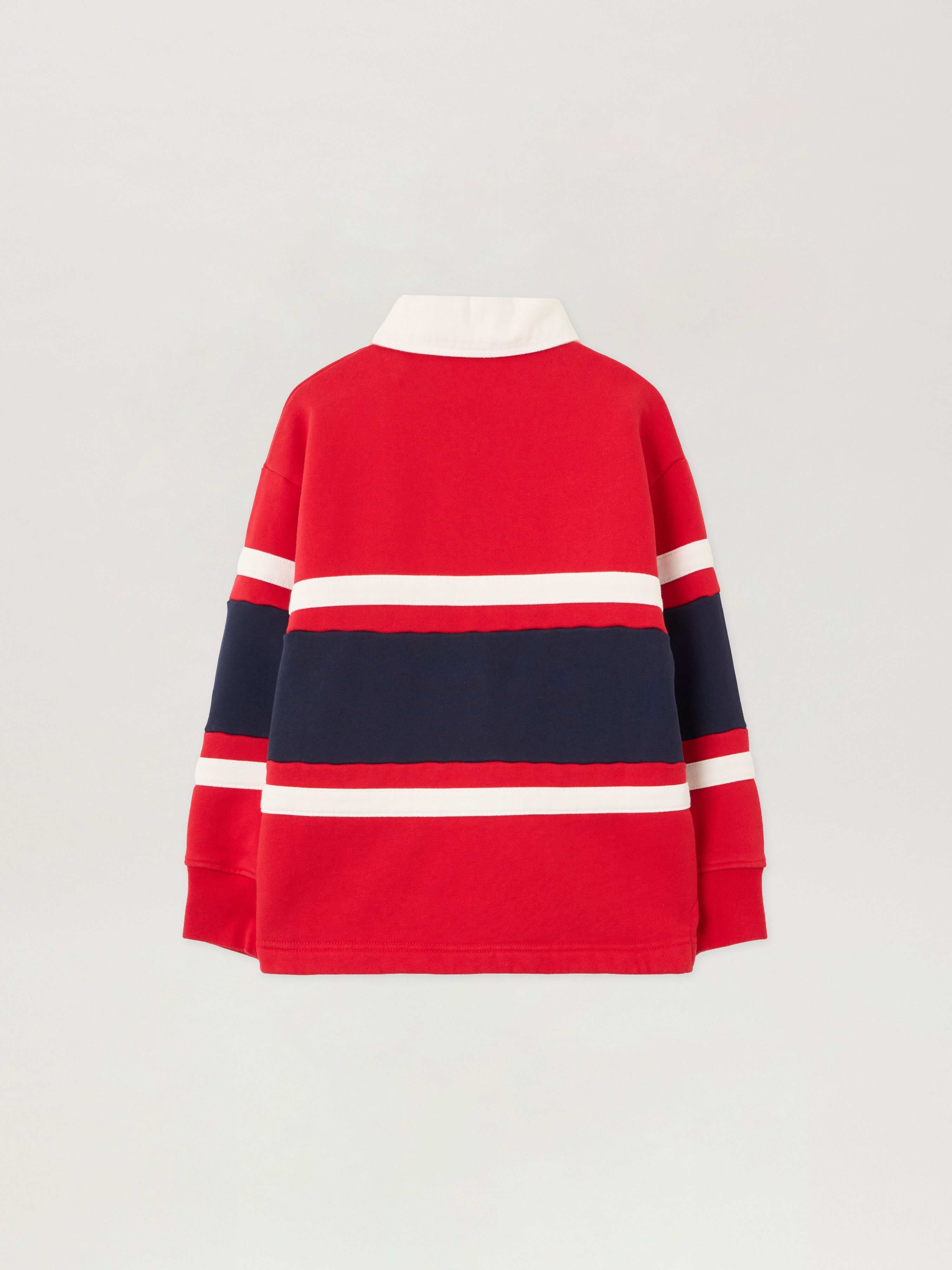 PALM ANGELS Pa Rugby Polo Sweatshirt RED - OFF WHITE PBBA015F25FLE001