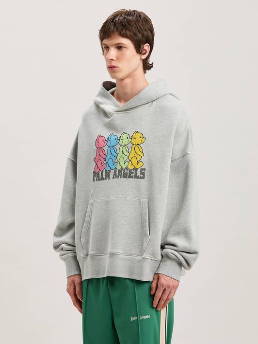 PALM ANGELS  Hoodie mit Bären-Prints GREY MELANGE - MULTICOLOR PMBB172S25FLE002