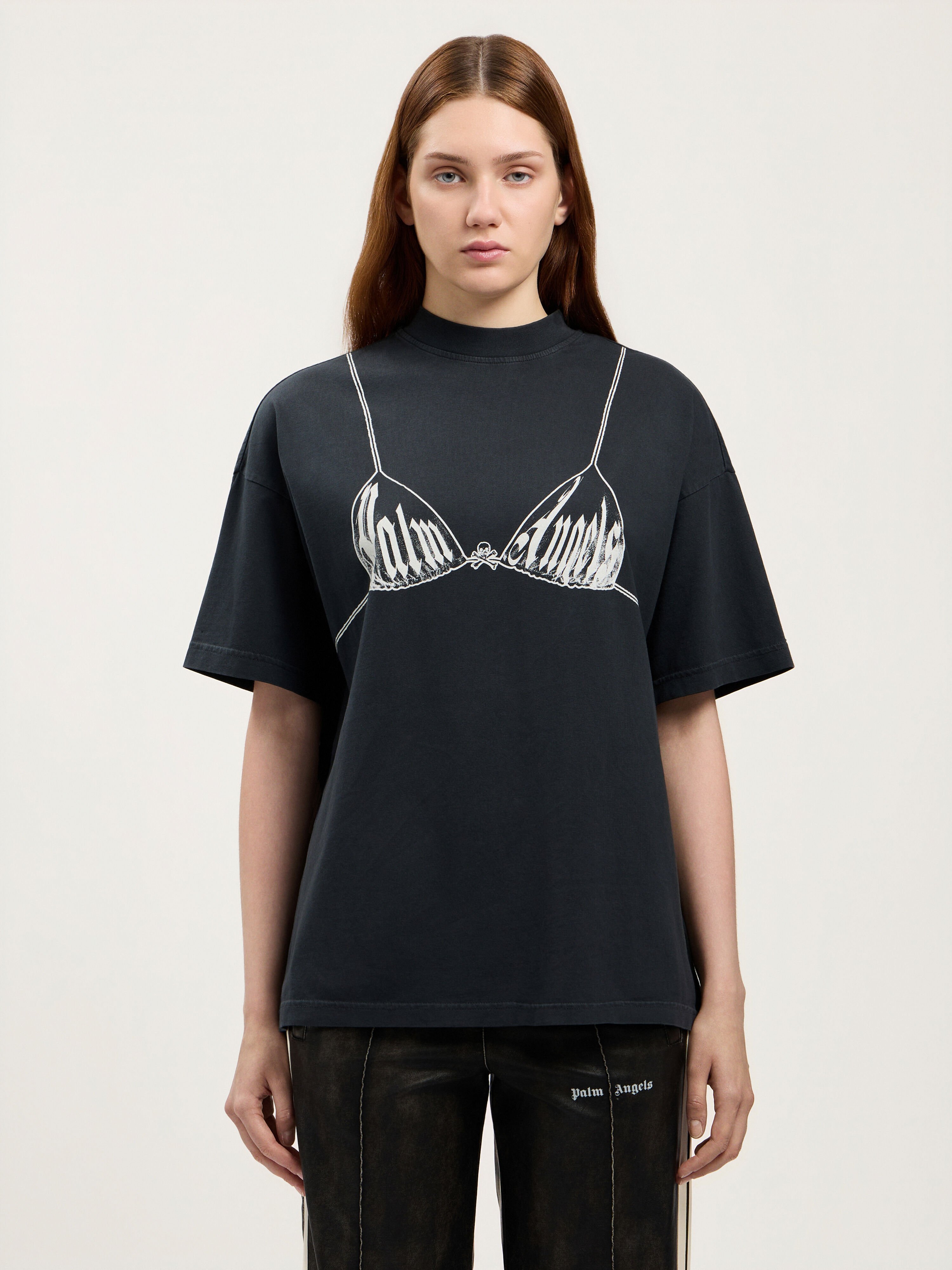Bra Loose T-Shirt PALM ANGELS Bra Loose T-Shirt BLACK OFF WHITE PWAA07BS26JER003
