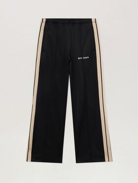 PALM ANGELS Classic Logo Loose Track Pants BLACK - OFF WHITE PAWCJ05F26FB01