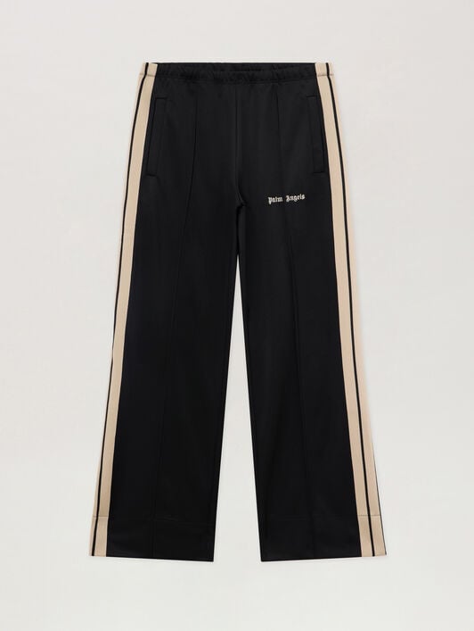 PALM ANGELS Classic Logo Loose Track Pants BLACK - OFF WHITE PAWCJ05F26FB01
