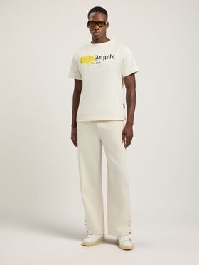 PALM ANGELS Spray City Milan T-Shirt OFF White/Yellow PMAA109T26JER004
