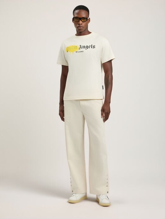 Spray City Milan T-Shirt PALM ANGELS Spray City Milan T-Shirt OFF White/Yellow PMAA109T26JER004