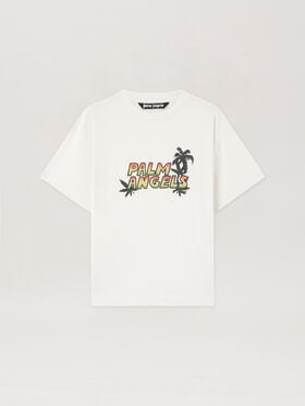 PALM ANGELS Palm Sunset T-Shirt OFF WHITE MULTICOLOR PMAA109S26JER00C