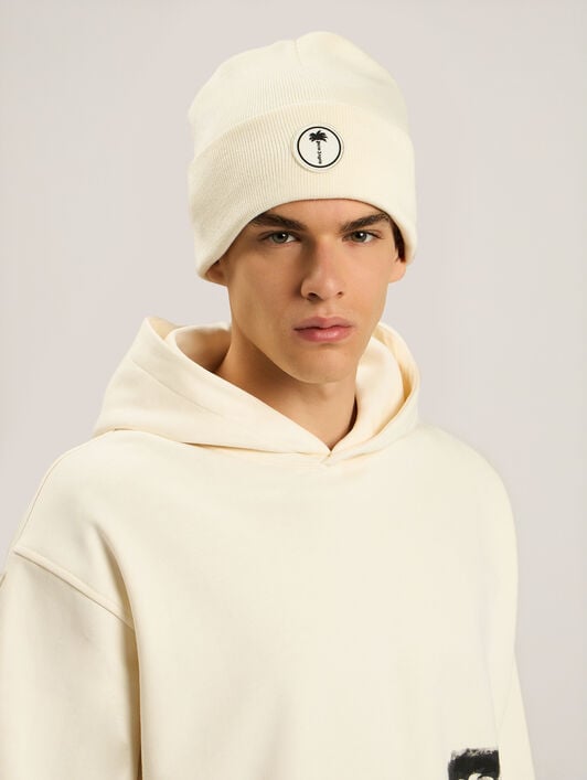 Palm Tree Beanie PALM ANGELS Palm Tree Beanie OFF WHITE - OFF WHITE PAMLC03W26KN08