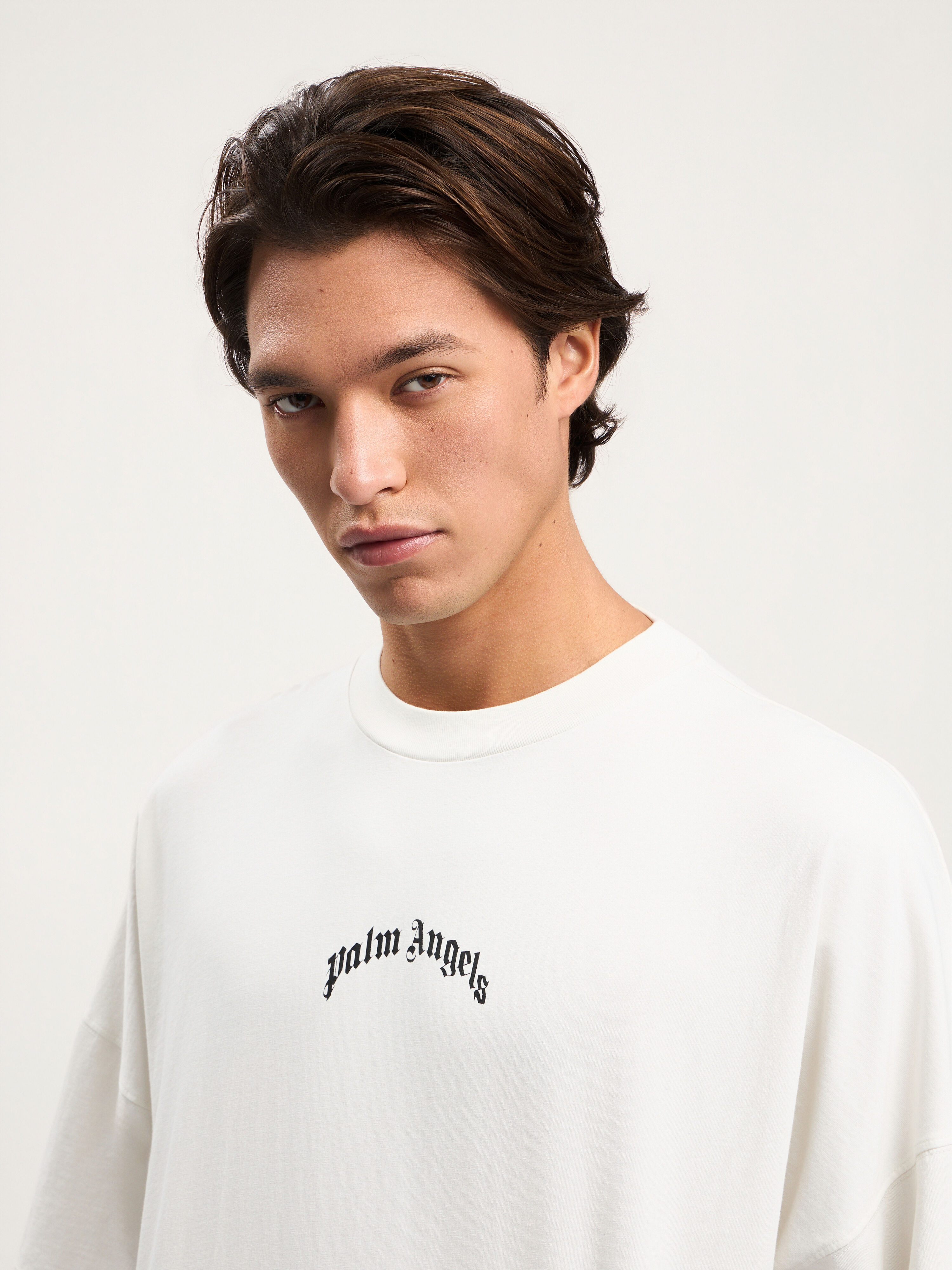 Classic Logo Over T-Shirt in OFF WHITE BLACK for Men | Palm Angels®