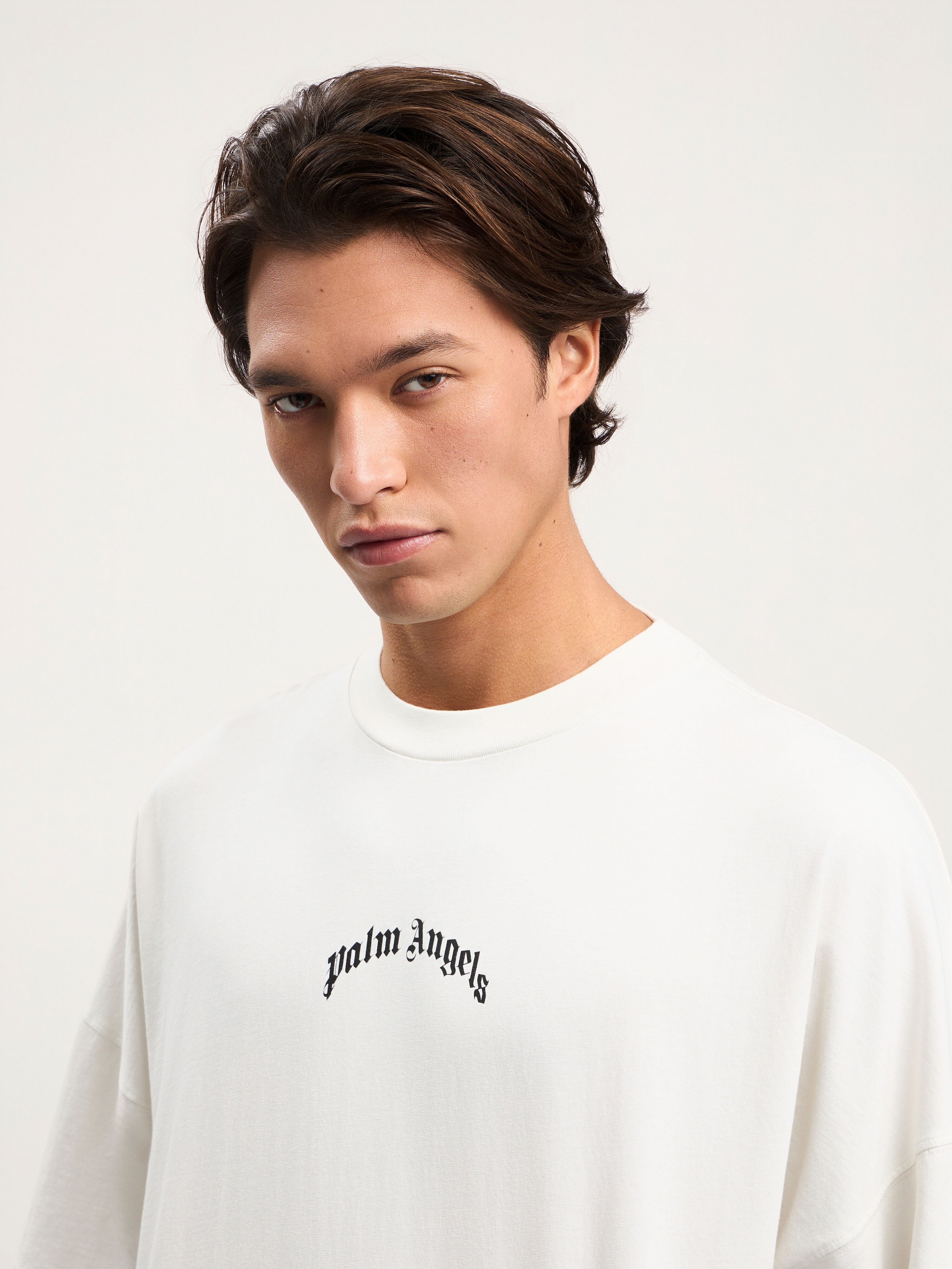 PALM ANGELS Classic Logo Over T-Shirt OFF WHITE BLACK PMAA10BS26JER007