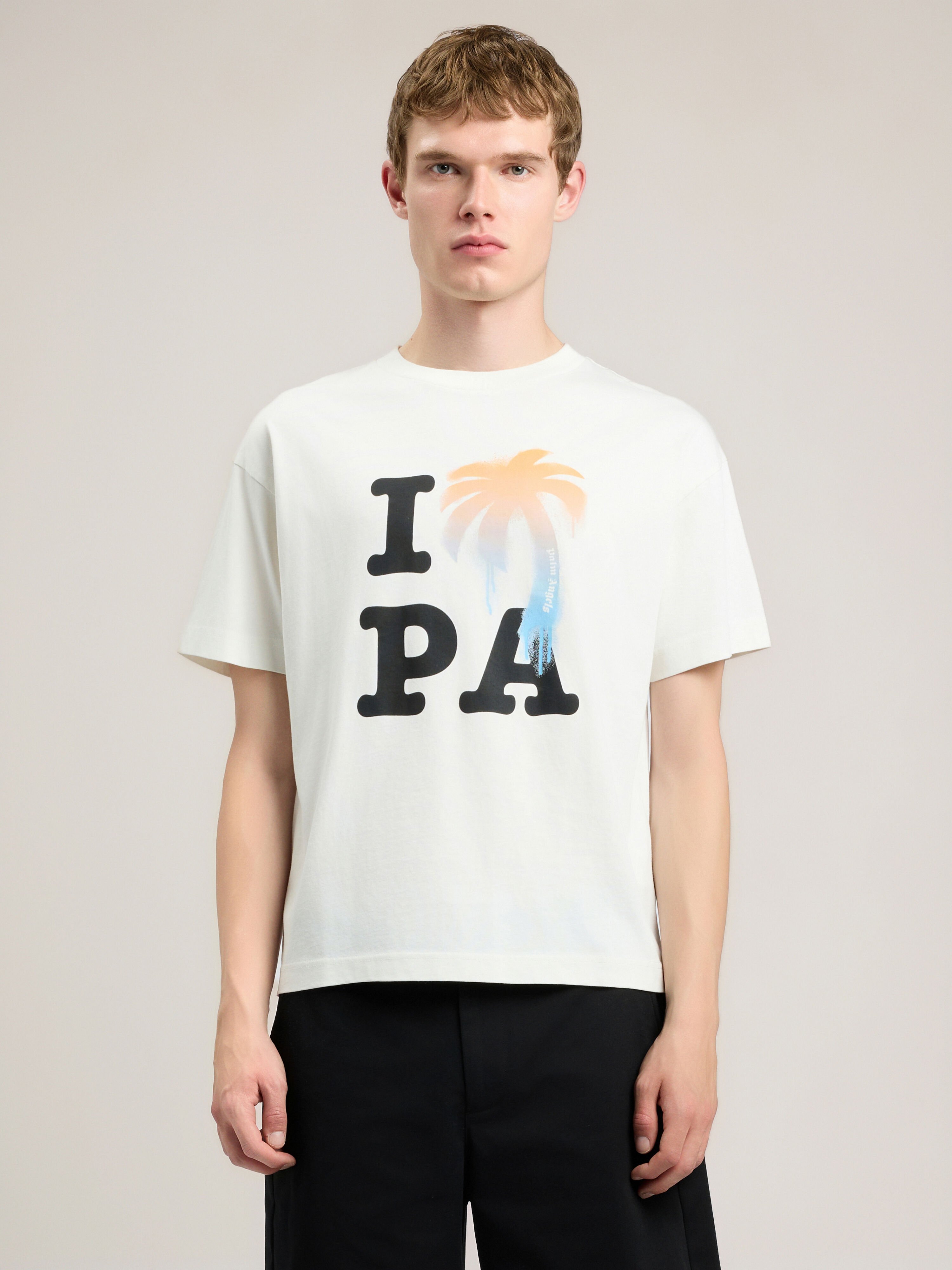 I Love PA T-Shirt in OFF WHITE BLACK for Men | Palm Angels®
