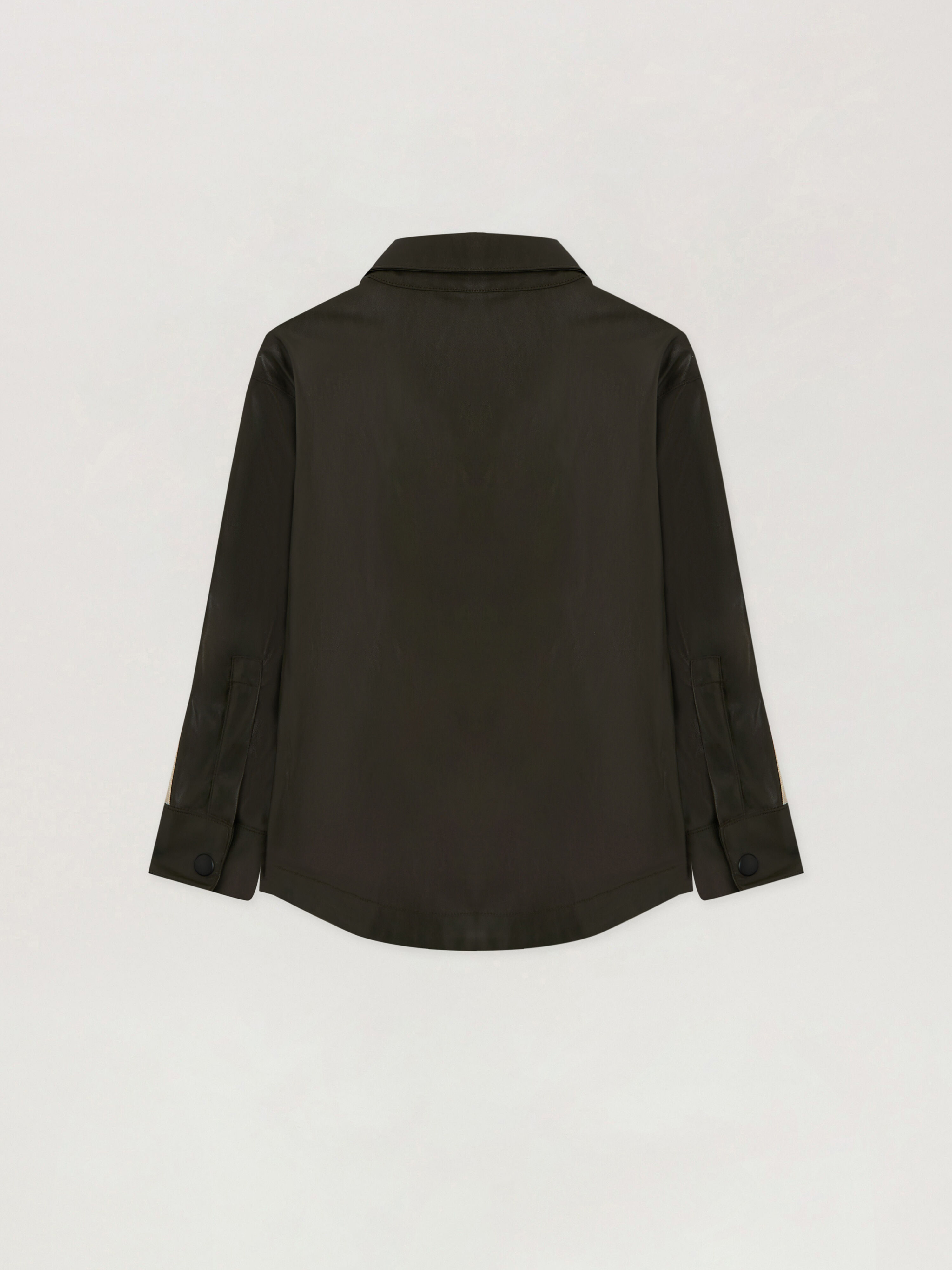 PALM ANGELS Pa Coated Track Shirt MILITARY GREEN - BLACK PBGA009F25FAB001