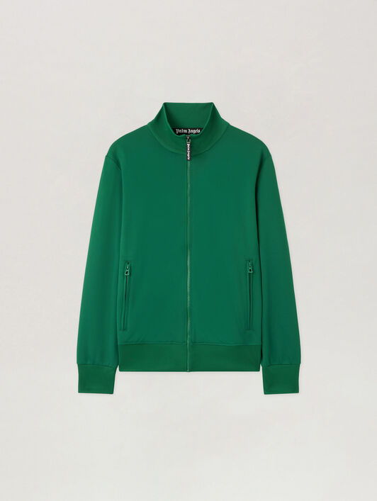 PALM ANGELS Back Curved Logo Track  Top GREEN BLACK PMBD089S26FAB001