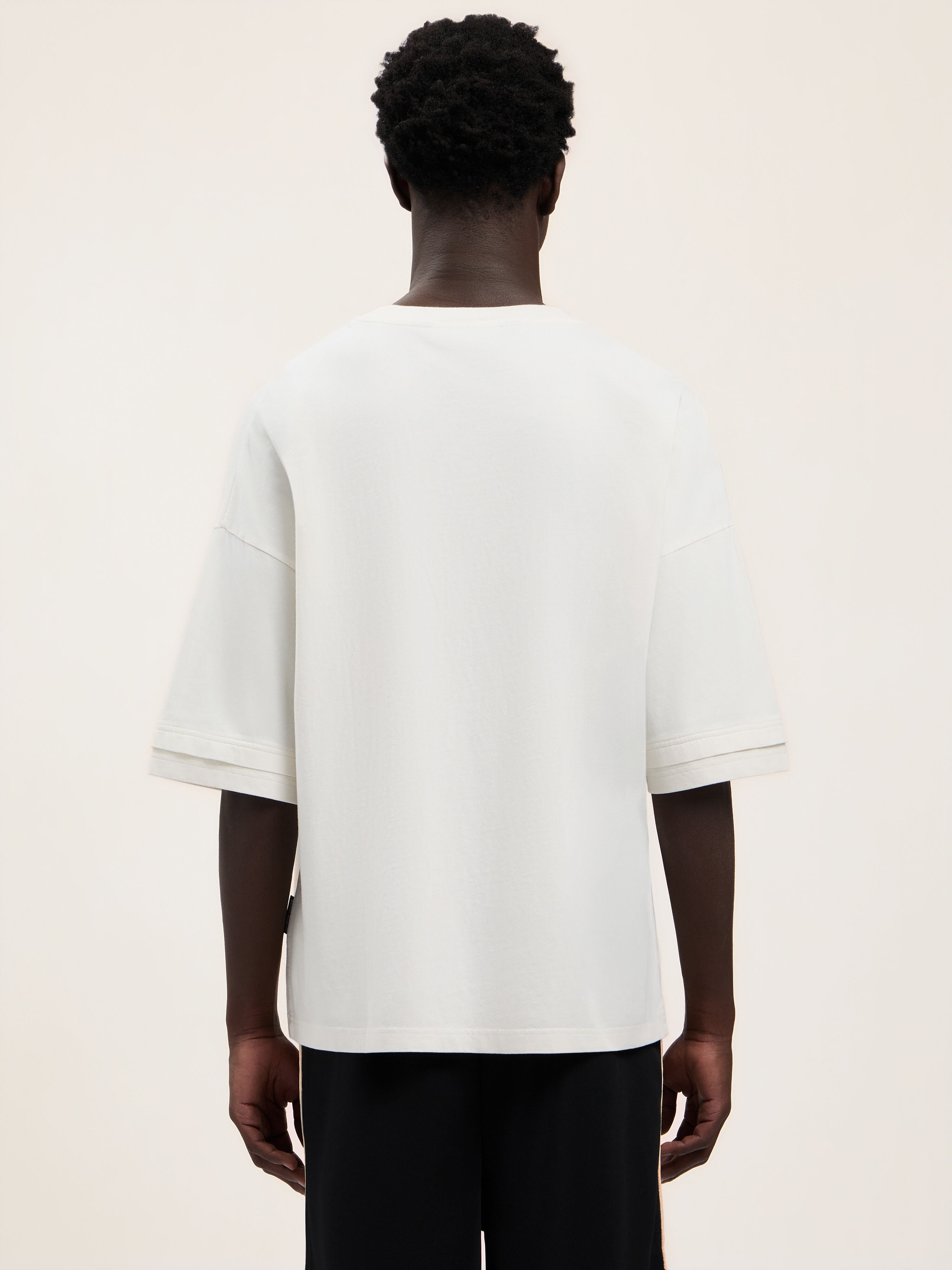 Curved Logo Loose Double T-Shirt PALM ANGELS Curved Logo Loose Double T-Shirt OFF WHITE OFF WHITE PMAA10QS26JER001