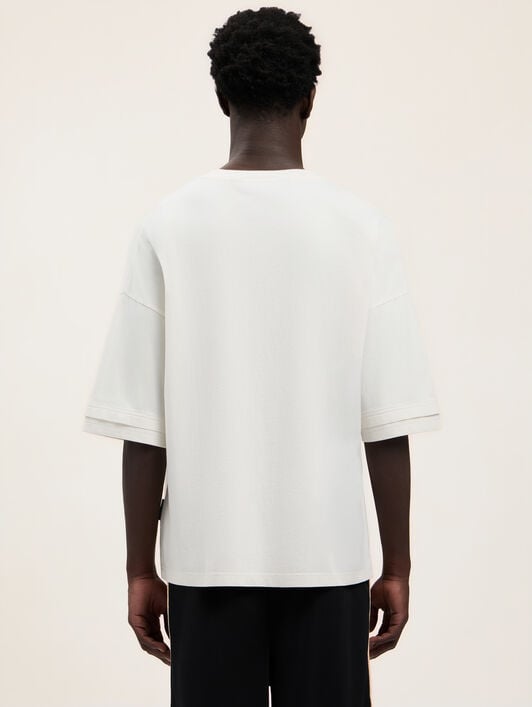 Curved Logo Loose Double T-Shirt PALM ANGELS Curved Logo Loose Double T-Shirt OFF WHITE OFF WHITE PMAA10QS26JER001