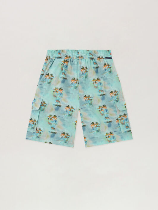 PALM ANGELS Aop Palms Cargo Short BLU BIMBO/ BABY BLUE PBCS002S26FAB001