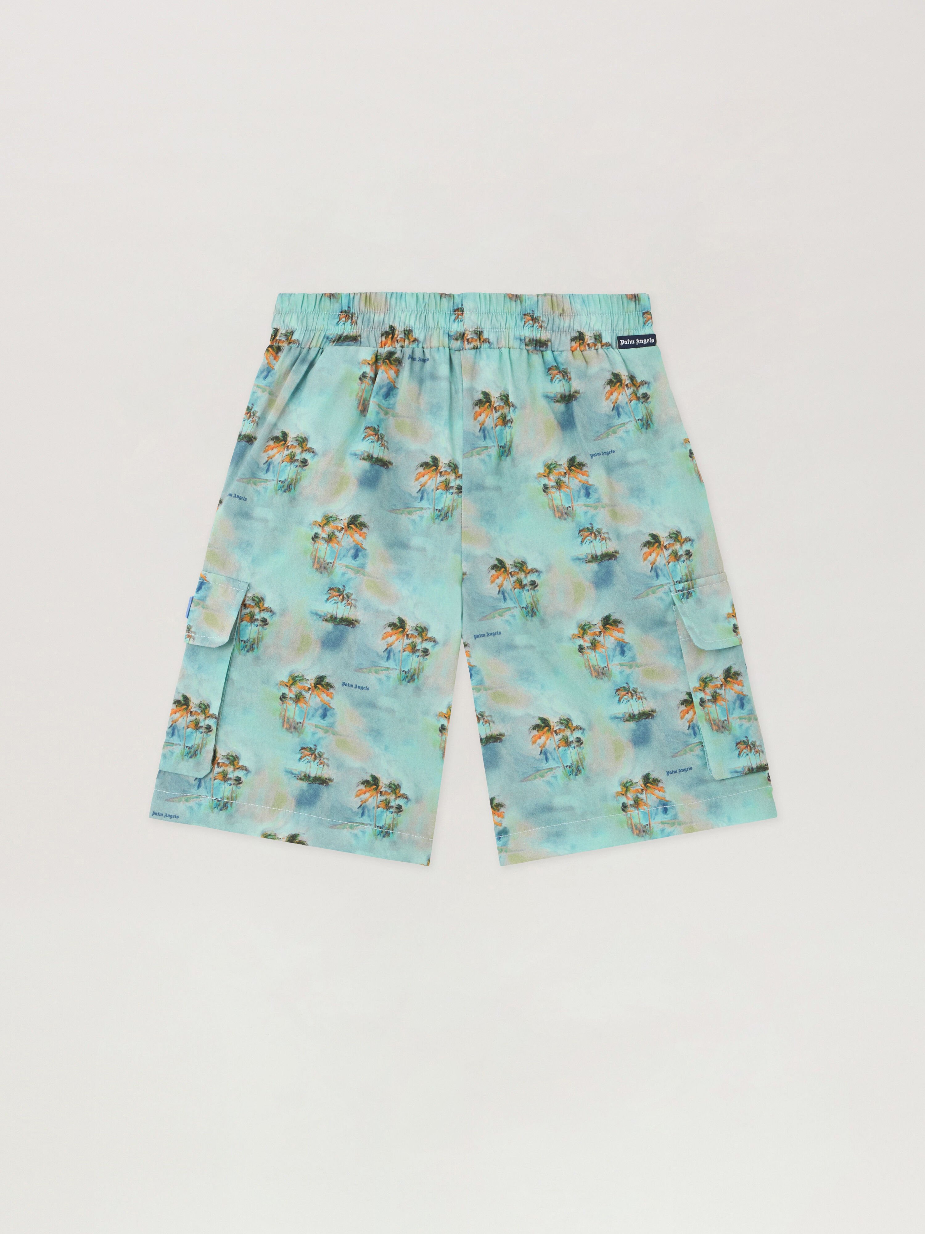 PALM ANGELS Aop Palms Cargo Short BLU BIMBO/ BABY BLUE PBCS002S26FAB001