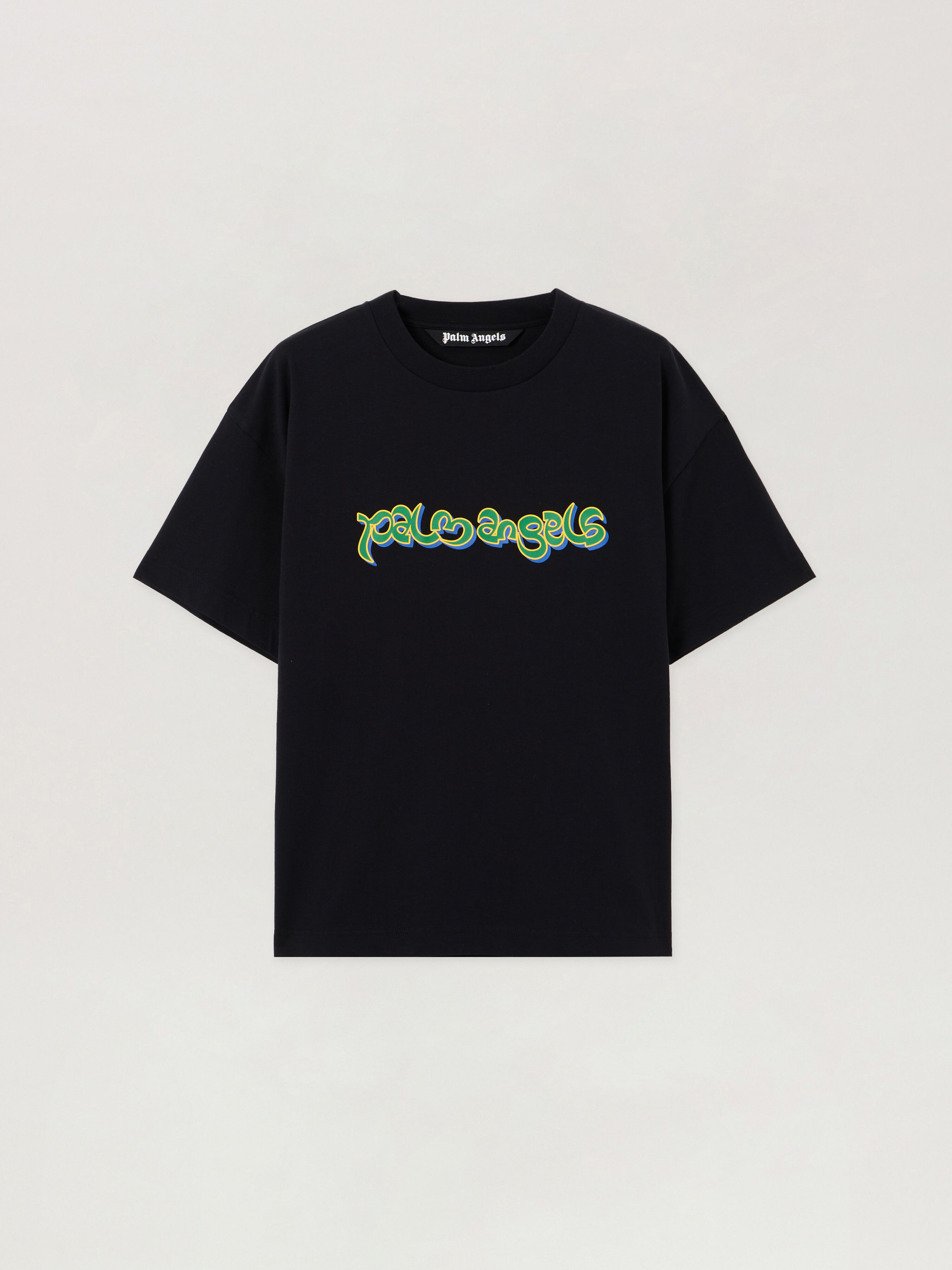 PALM ANGELS Thai Logo T-Shirt BLACK GREEN PMAA109S26JER009