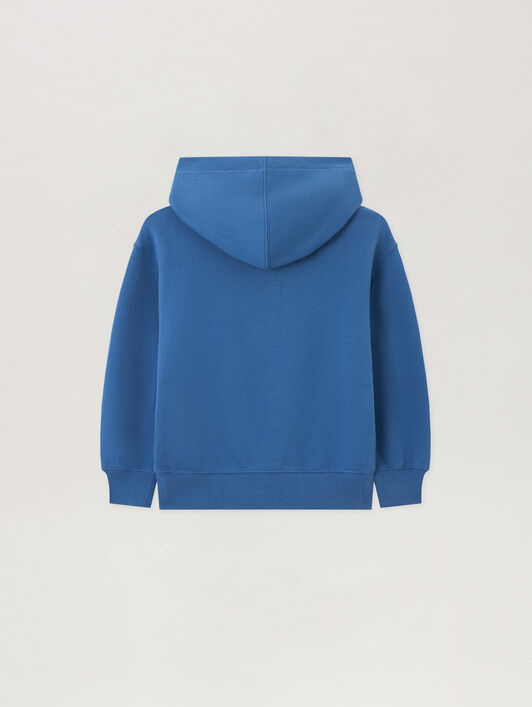 PALM ANGELS Spray Bear Hoodie BLU/BLUE PBBB012S26FLE006