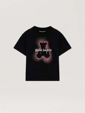 PALM ANGELS Pa Spray Bear Reg Tee S/S BLACK - PGAA002F25JER00A