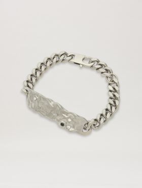 PALM ANGELS  Melted plate chain bracelet GOLD - BLACK PMOB126S25MAT001