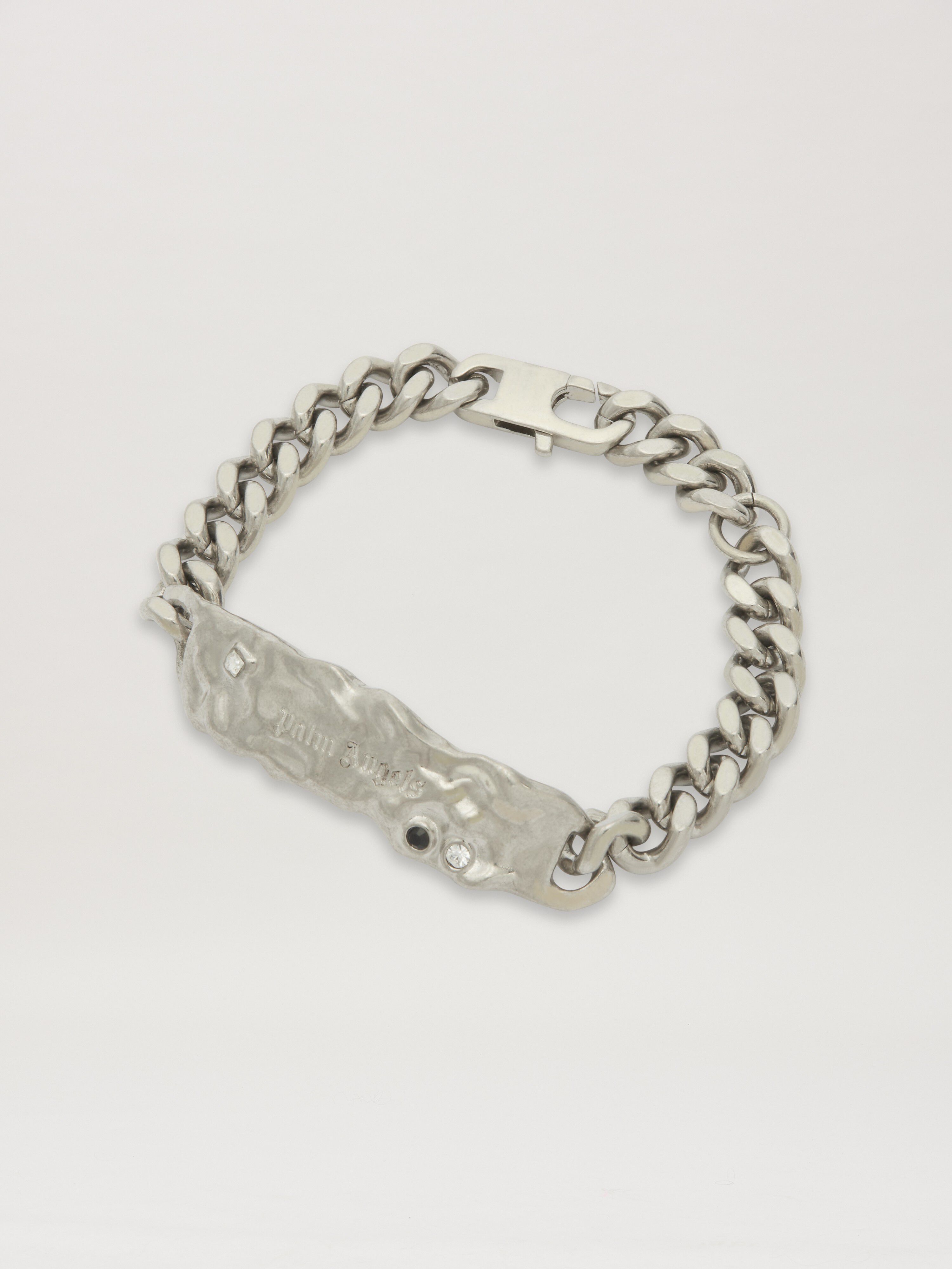 PALM ANGELS  Melted plate chain bracelet SILVER - TRANSPARENT PMOA055S25MAT001