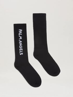PALM ANGELS  Jacquared Block Logo socks FUCHSIA - SOFT PINK PWRA00AS25FAB001