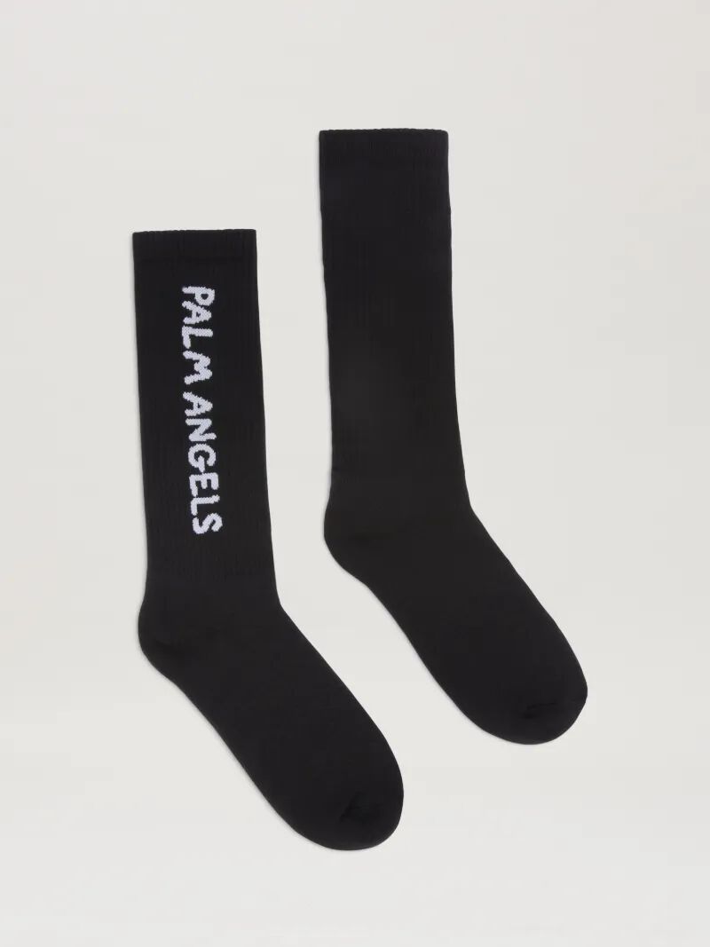 PALM ANGELS  Socken mit Jacquard-Logo BLACK - OFF WHITE PWRA007S25FAB002