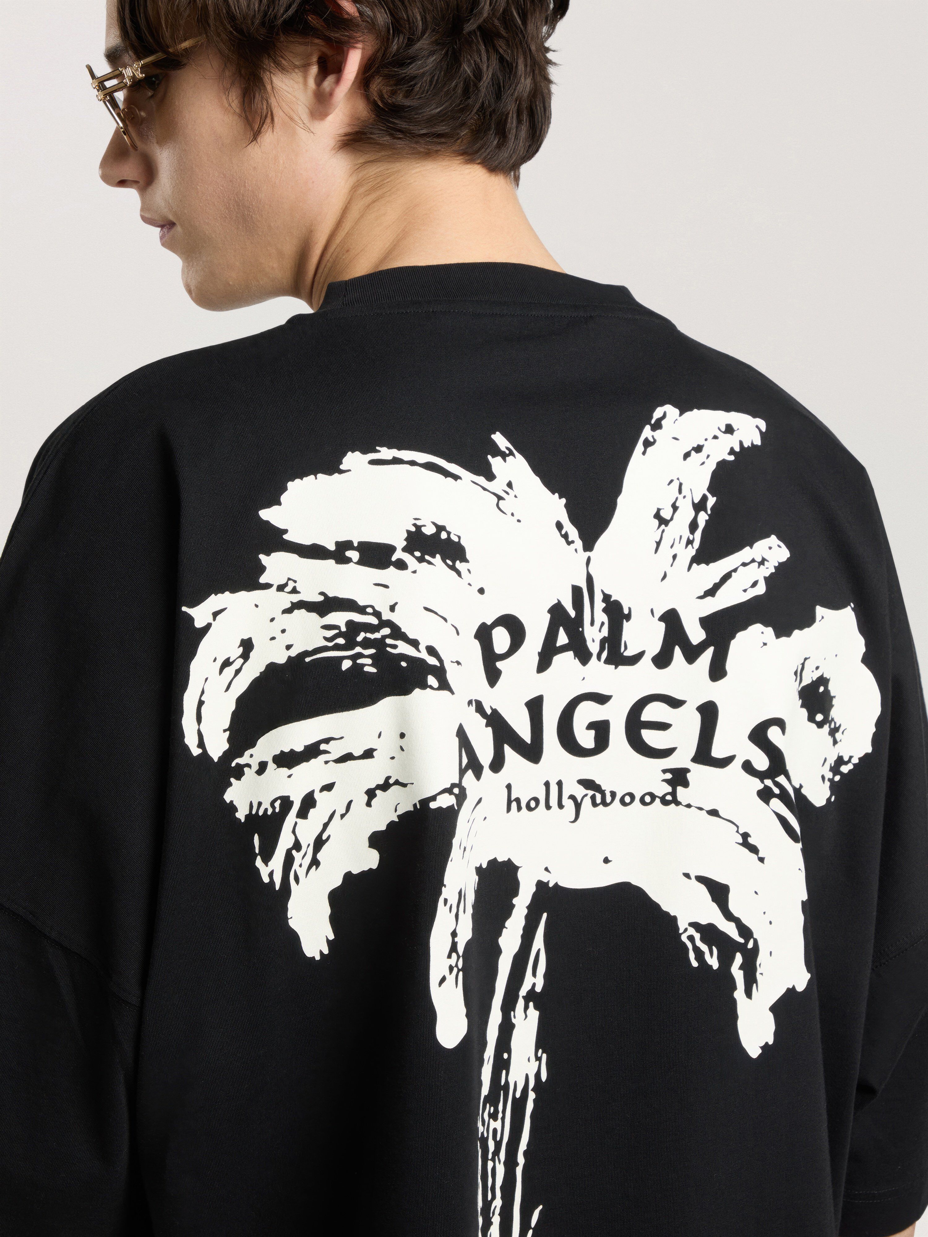 Palm Drift Back Over T-Shirt PALM ANGELS Palm Drift Back Over T-Shirt BLACK - OFF WHITE PAMAA05W26JR03