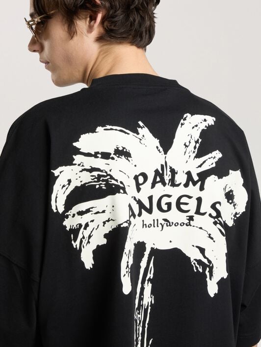 Palm Drift Back Over T-Shirt PALM ANGELS Palm Drift Back Over T-Shirt BLACK - OFF WHITE PAMAA05W26JR03