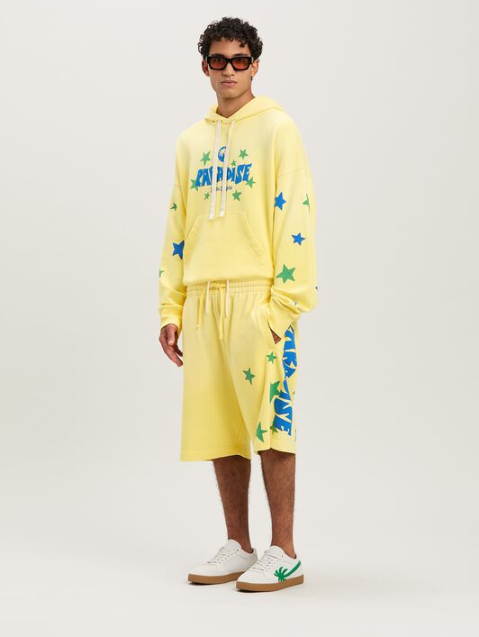PALM ANGELS  Paradise Sweat shorts YELLOW - BLUE PMCI027S25FLE001