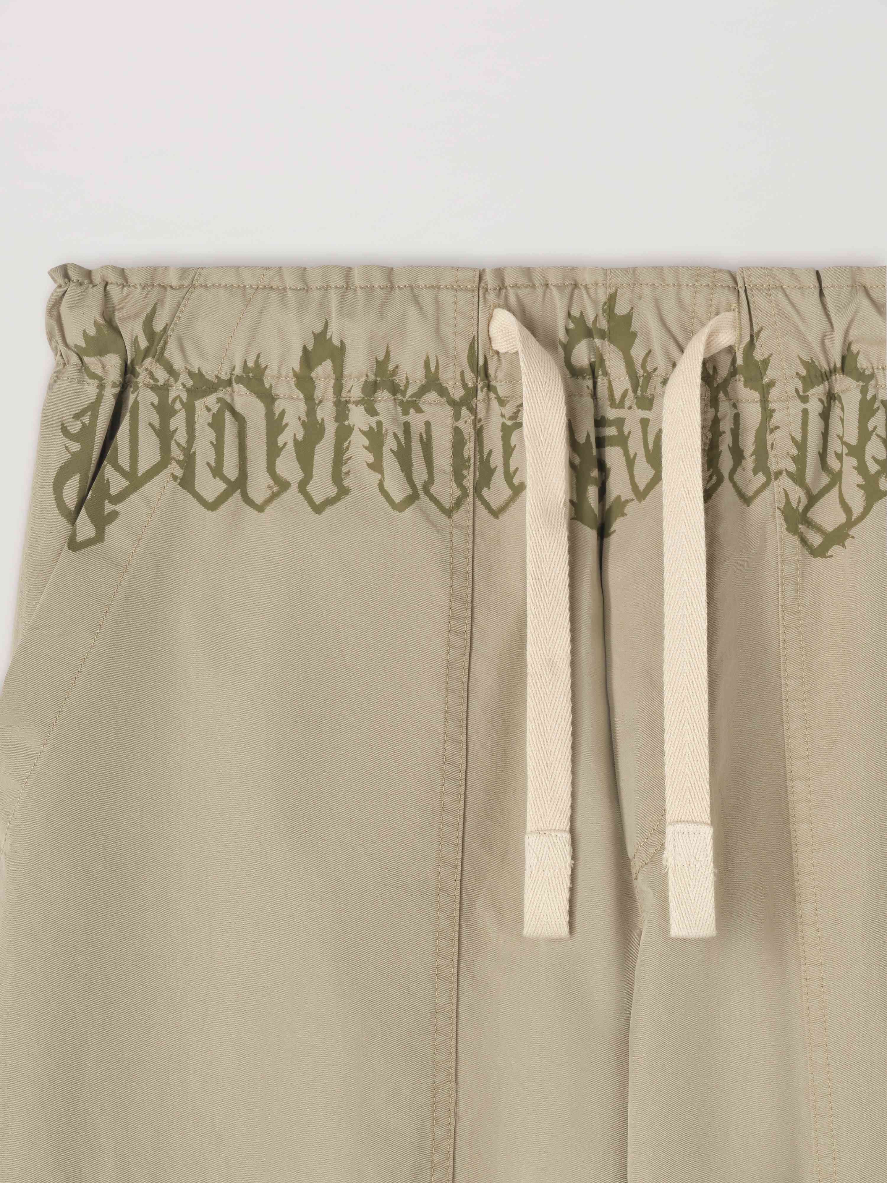 PALM ANGELS  Flame logo sweat pants BEIGE - MILITARY GREEN PMCA117S25FAB002