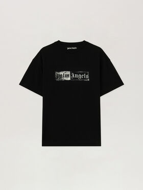 PALM ANGELS Stamp Logo Regular T-Shirt BLACK - OFF WHITE PAMAA01F26JR05