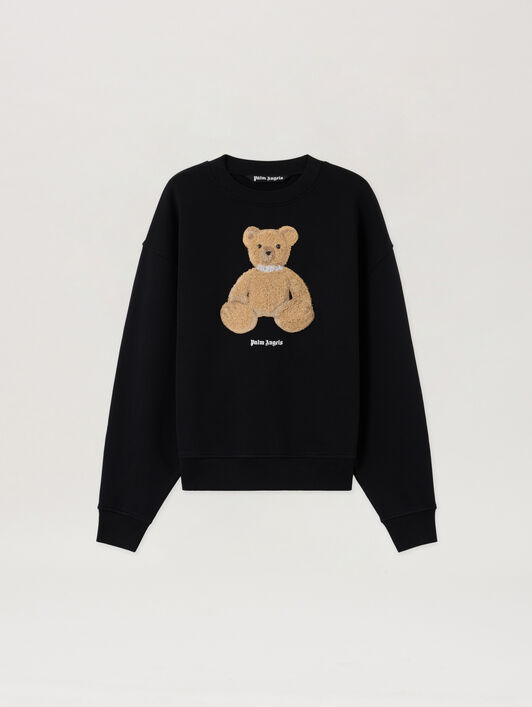 PALM ANGELS Bear Sweatshirt BLACK BROWN PMBA08HS26FLE009