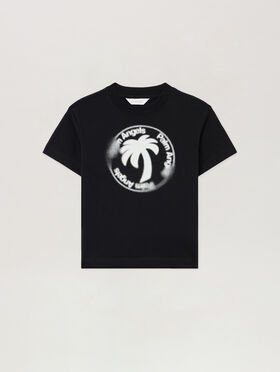 PALM ANGELS Palm Stamp. T-Shirt NERO/BLACK PBAA003S26JER003