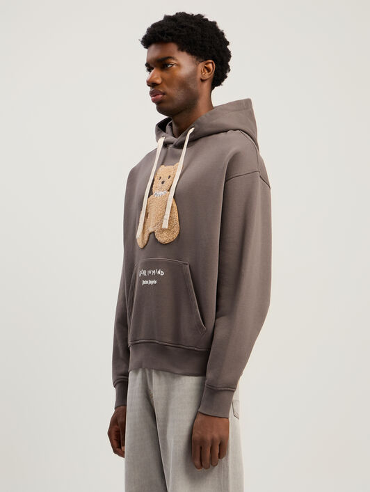 Bear In Mind Hoodie PALM ANGELS Bear In Mind Hoodie DARK GREY - BROWN PMBB17DF25FLE004