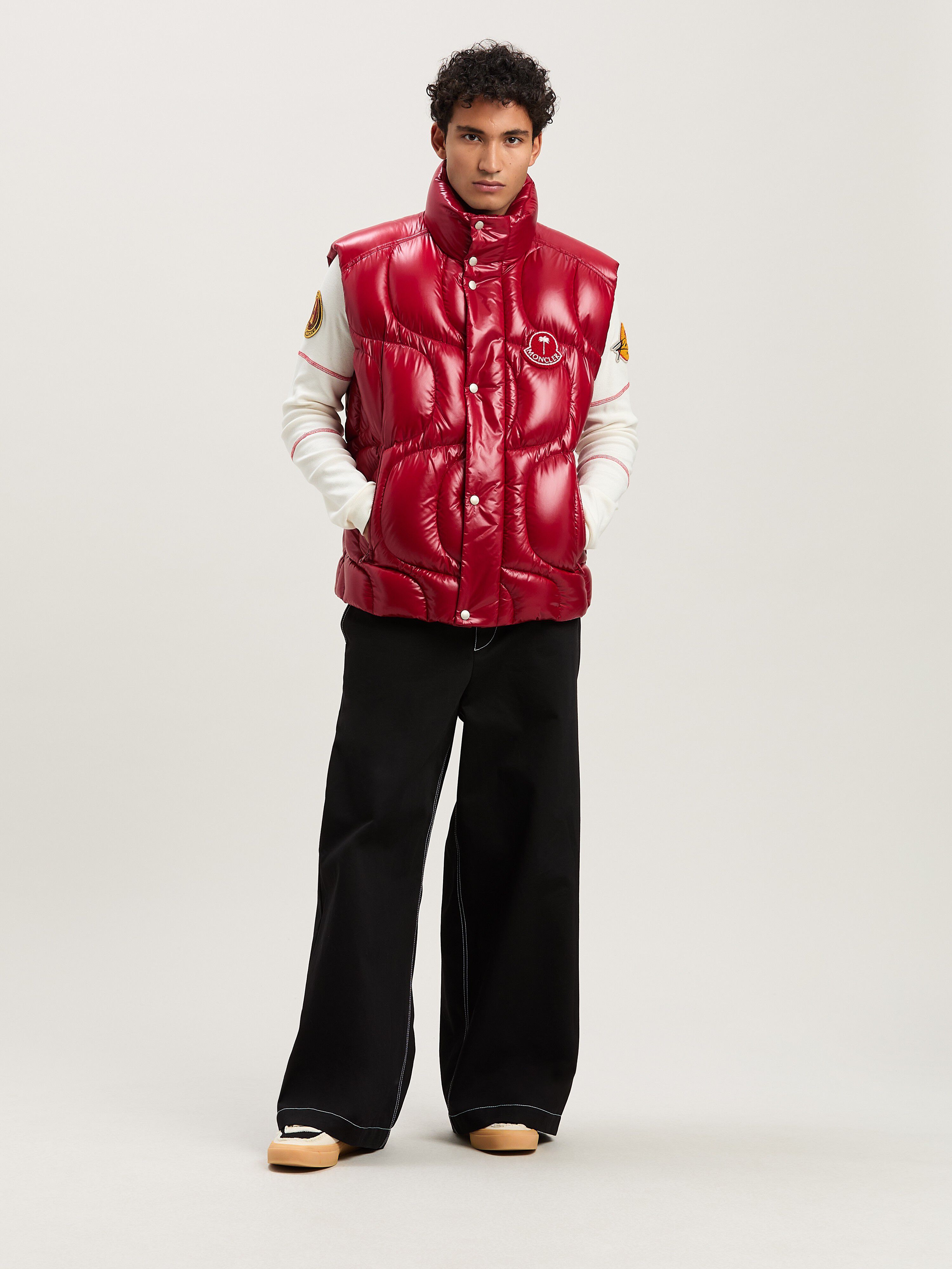 PALM ANGELS  Gwenyth Down Vest Moncler x Palm Angels RED - RED PMEX016T25FAB001