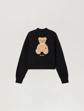 PALM ANGELS Bear Fitted Sweatshirt BLACK BROWN PWBA016S26FLE006