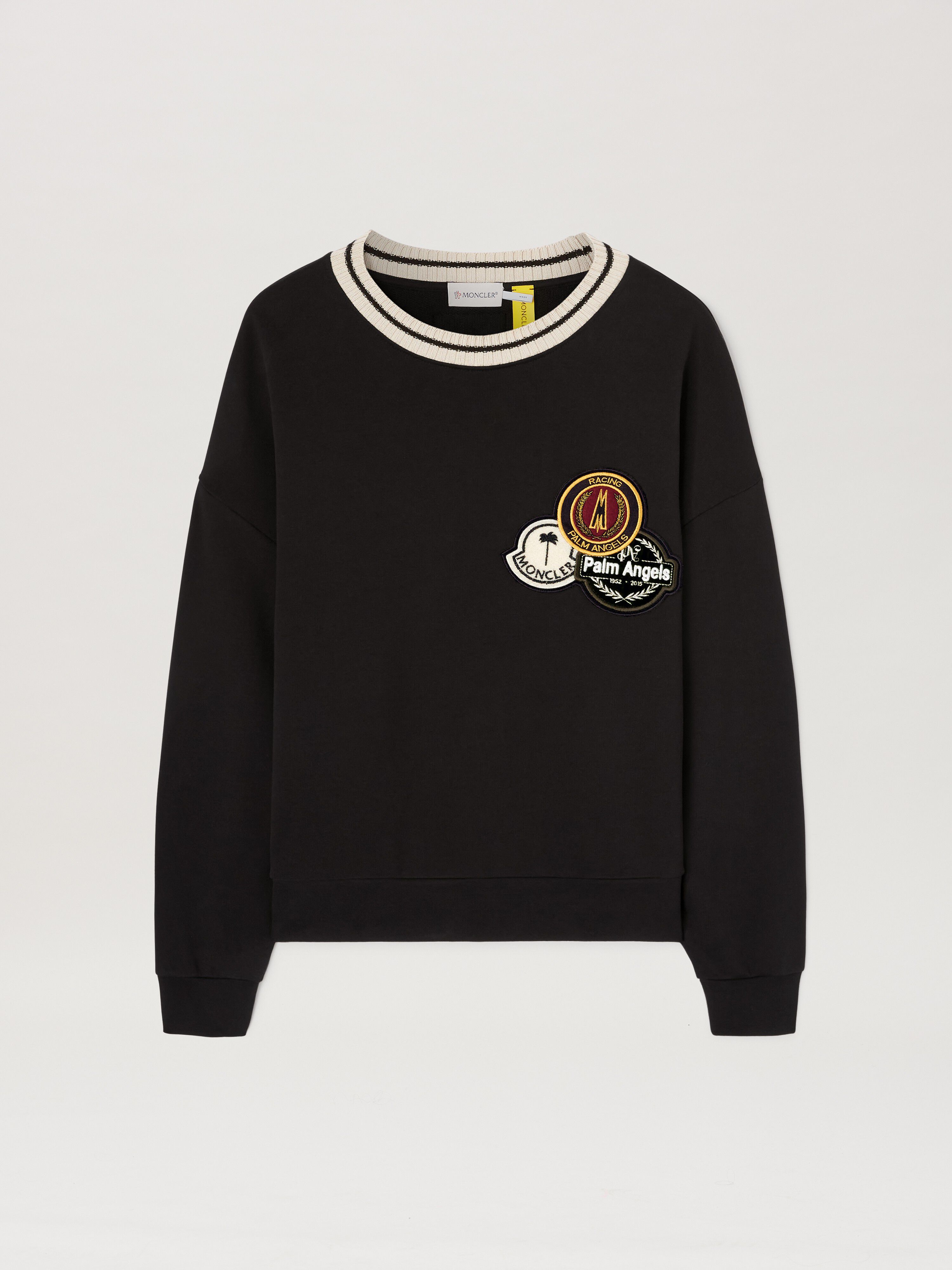PALM ANGELS  tri-Patch sweatshirt Moncler x Palm Angels BLACK - WHITE PMBA08CT25FLE001