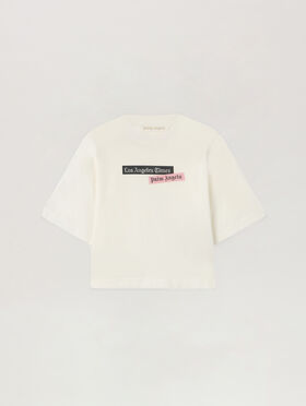 PALM ANGELS Paxlatimes Cropped Tee OFF WHITE - MULTICOLOR PWAA079F25JER004