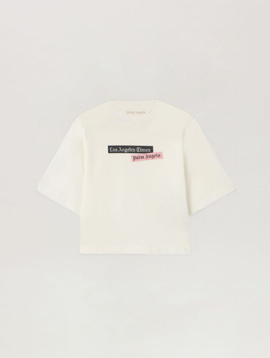 PaxLaTimes Cropped Tee PALM ANGELS PaxLaTimes Cropped Tee OFF WHITE - MULTICOLOR PWAA079F25JER004