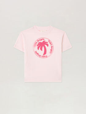 PALM ANGELS Palm Stamp T-Shirt ROSA/PINK PGAA002S26JER004