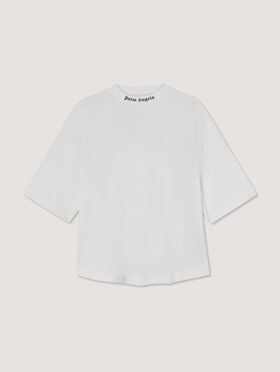 PALM ANGELS  CLASSIC LOGO OVER TEE WHITE BLACK PWAA023C99JER002