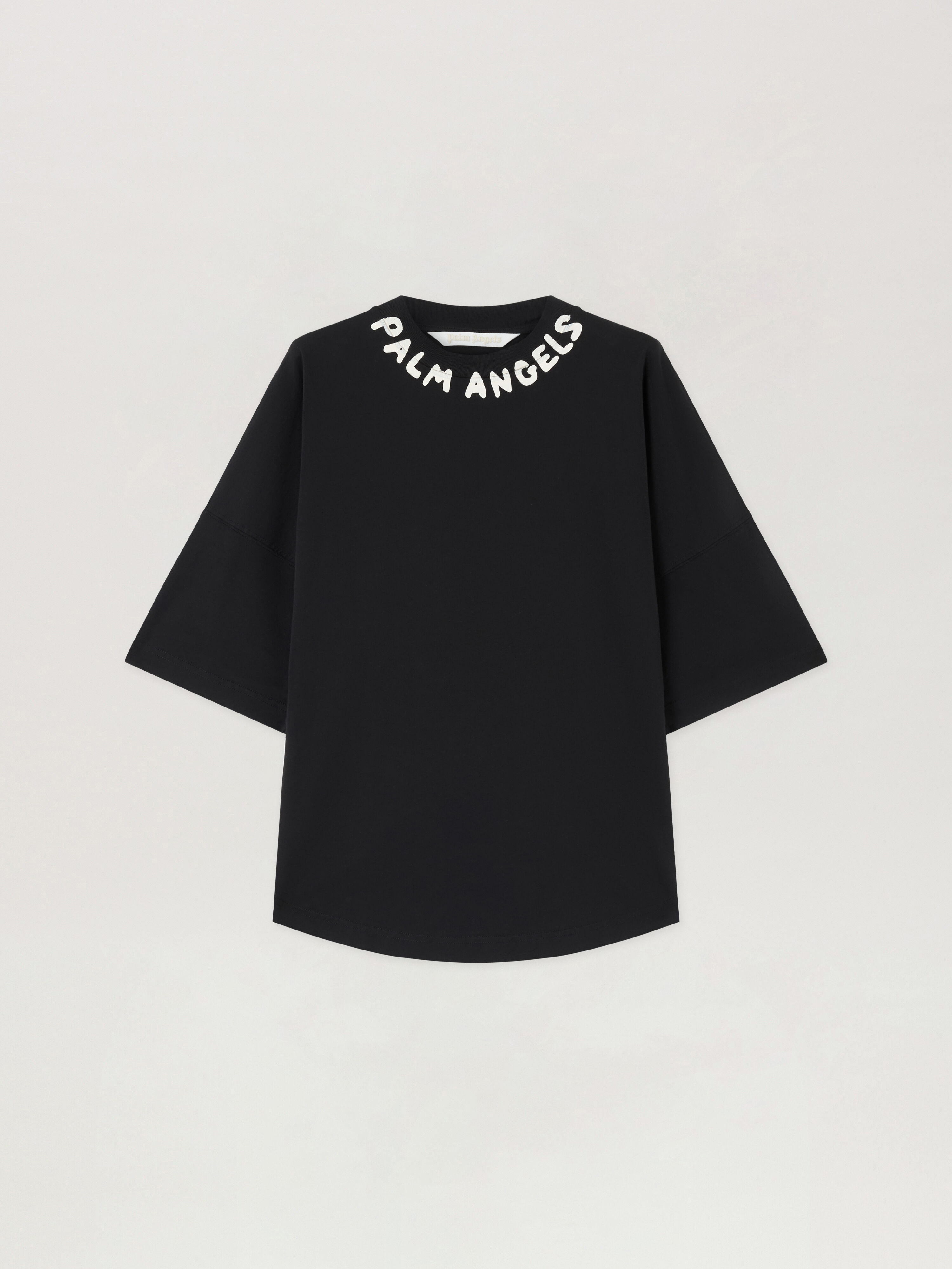 Neck Logo Over T-Shirt in BLACK OFF WHITE for Women | Palm Angels®