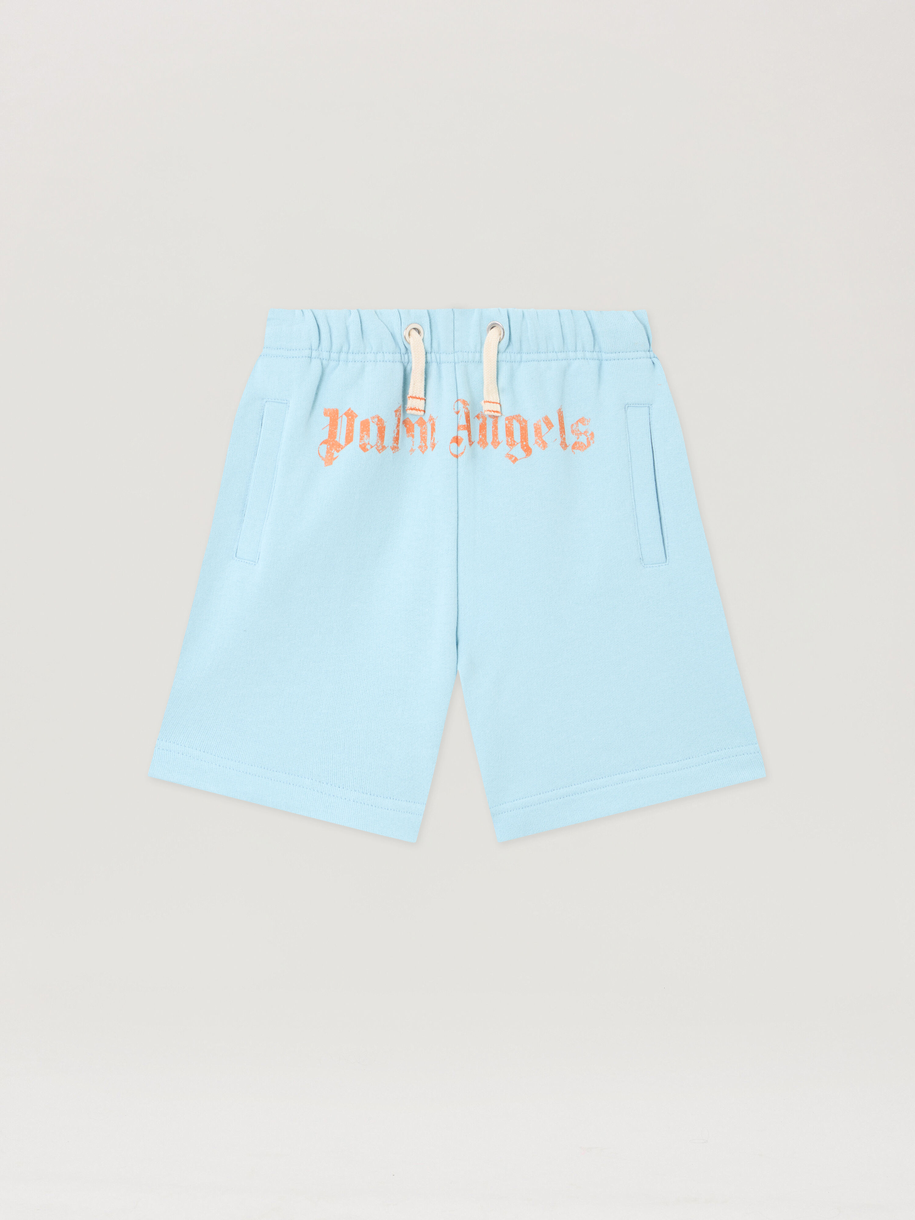 PALM ANGELS Logo Brushed Sweatshort BLU BIMBO/ BABY BLUE PBCI006S26FLE003