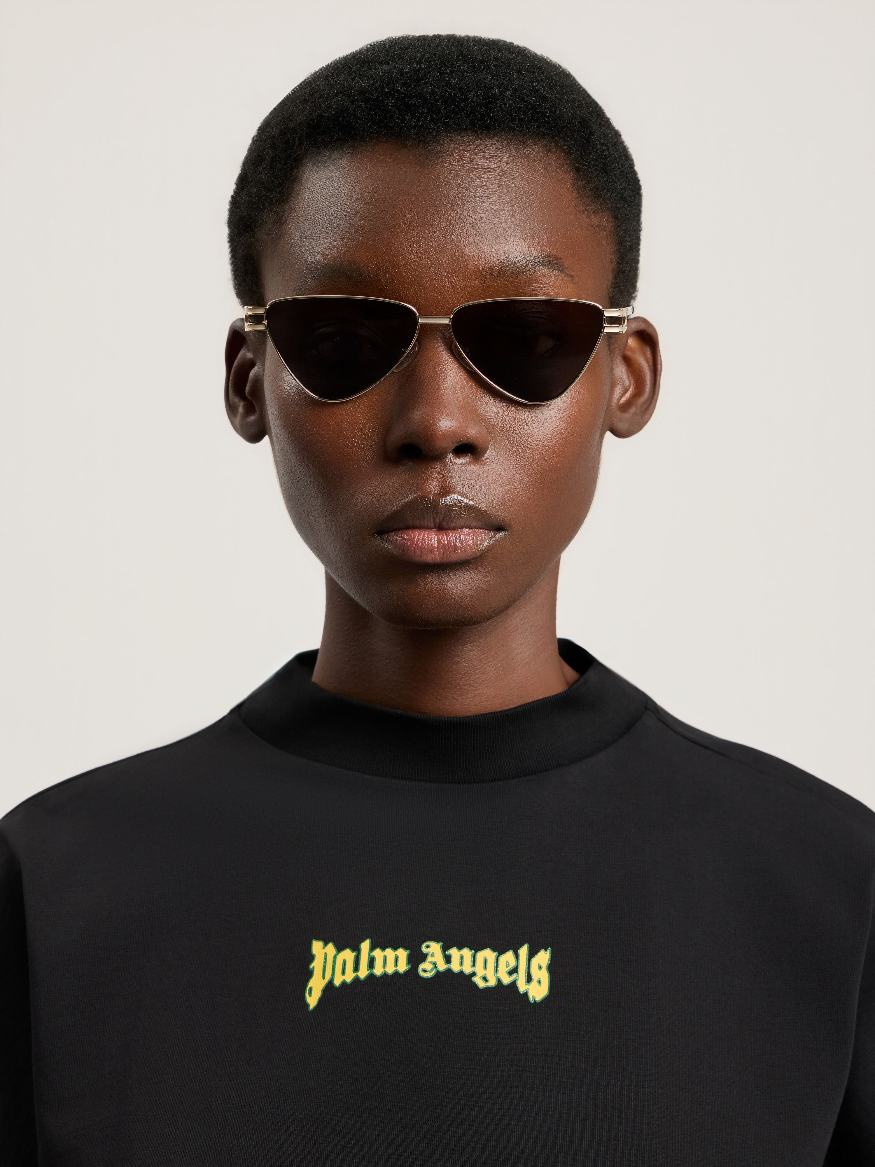 PALM ANGELS Fontana Black Lens Sunglasses SHINY GOLD PA2004760759