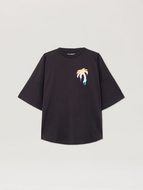 PALM ANGELS I Love Pa Over T-Shirt BLACK WHITE PMAA10BS26JER003