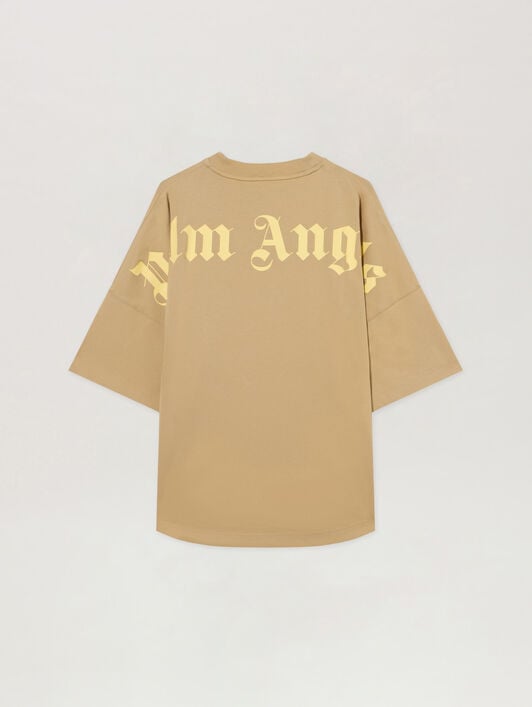 T-Shirt Oversize Con Logo Classico PALM ANGELS T-Shirt Oversize Con Logo Classico KAKI - LIGHT YELLOW PAMAA05F26JR02