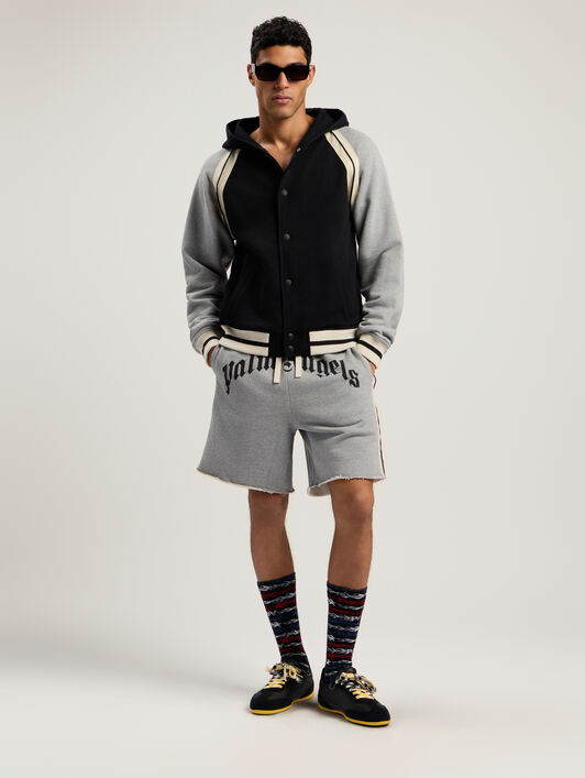 Curved Logo Track Varsity PALM ANGELS Curved Logo Track Varsity BLACK - GREY MELANGE PMEK013F25FLE001