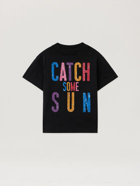 PALM ANGELS Paxvlbq Reg Tshirt S/S BLACK - MULTICOLOR PBAA003F25JER006