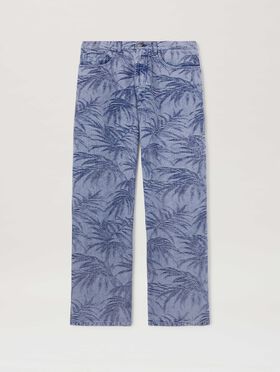 PALM ANGELS  Palmen Jacquard Jeans IVORY - BLACK PMBA080S25FLE002