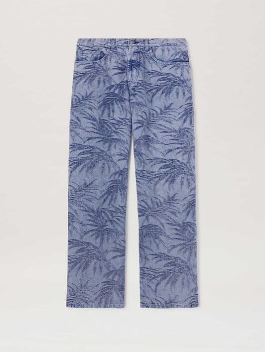 PALM ANGELS  Palm jacqured denim pants LIGHT BLUE - LIGHT BLUE PMYA041S25DEN002